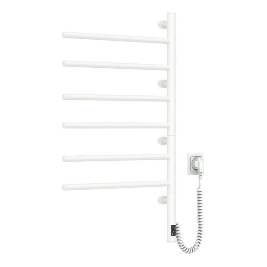 Radiateur sèche-serviettes électrique rotatif avec thermostat ARABESQUE 196W/230V 81,8 cm IP44 blanc