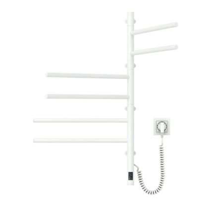Radiateur sèche-serviettes électrique rotatif avec thermostat ARABESQUE 196W/230V 81,8 cm IP44 blanc