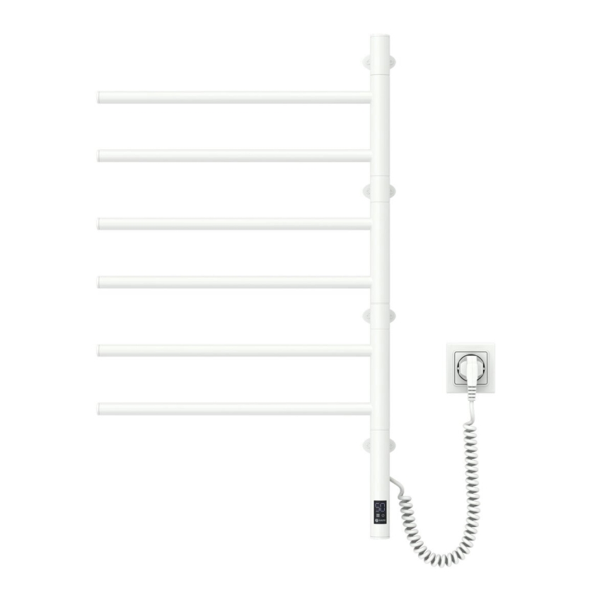 Radiateur sèche-serviettes électrique rotatif avec thermostat ARABESQUE 196W/230V 81,8 cm IP44 blanc