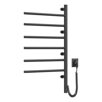 Radiateur sèche-serviettes électrique rotatif avec thermostat ARABESQUE 196W/230V 81,8 cm IP44 noir