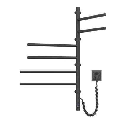 Radiateur sèche-serviettes électrique rotatif avec thermostat ARABESQUE 196W/230V 81,8 cm IP44 noir