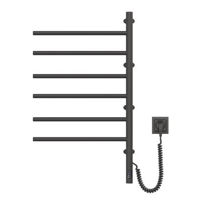 Radiateur sèche-serviettes électrique rotatif avec thermostat ARABESQUE 196W/230V 81,8 cm IP44 noir