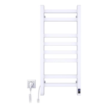 Radiateur sèche-serviettes pour salle de bains AVANGARD 251W/230V 80,6 cm IP44 blanc, gauche, à profil angulaire, avec thermostat