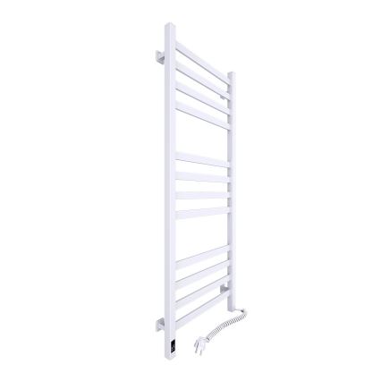 Sèche-serviettes pour salle de bains AVANGARD avec thermostat 459W/230V 120,6cm IP44, blanc, côté droit, rectangulaire