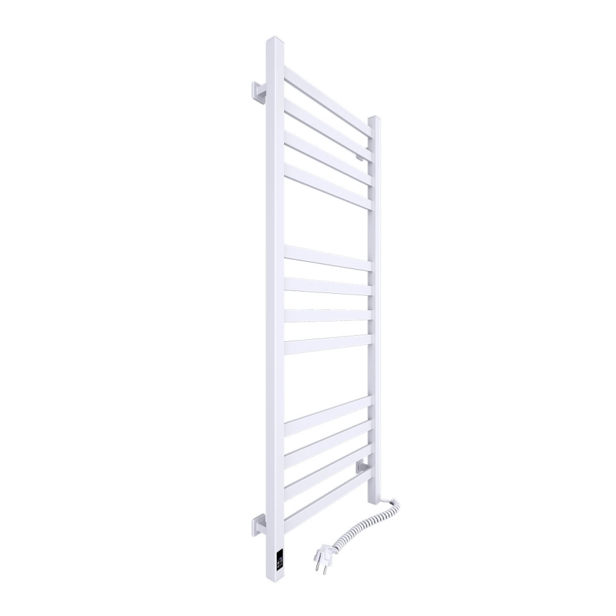Sèche-serviettes pour salle de bains AVANGARD avec thermostat 459W/230V 120,6cm IP44, blanc, côté droit, rectangulaire