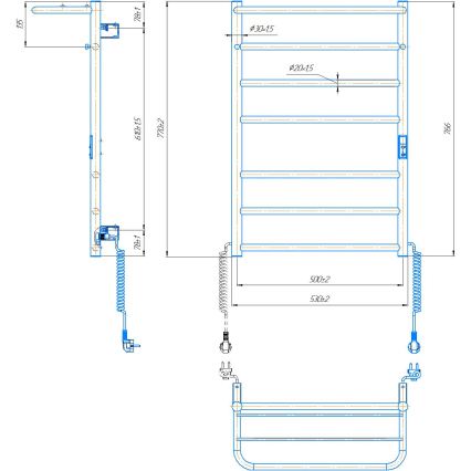 Radiateur sèche-serviettes pour salle de bains HOME 95W/230V 77x53 cm inox/chrome droite