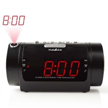 Radio-réveil avec affichage LED et projecteur 230V