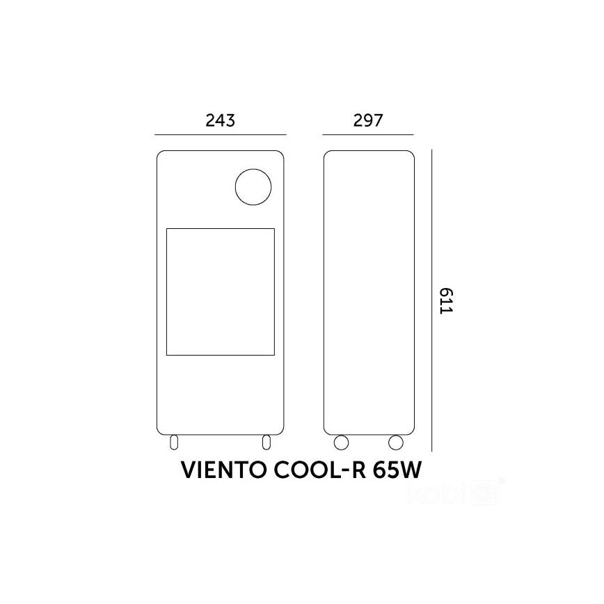 Rafraîchisseur d'air portable VIENTO COOL-R 65W/230V noir + télécommande