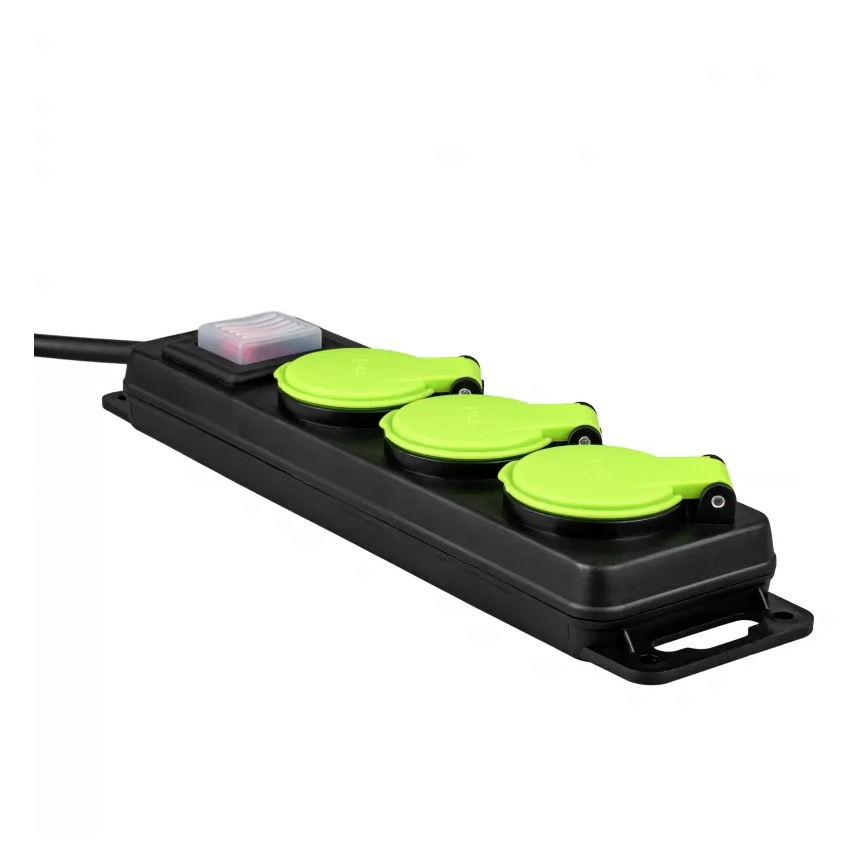 Rallonge 5 m avec interrupteur — 3 prises, IP44