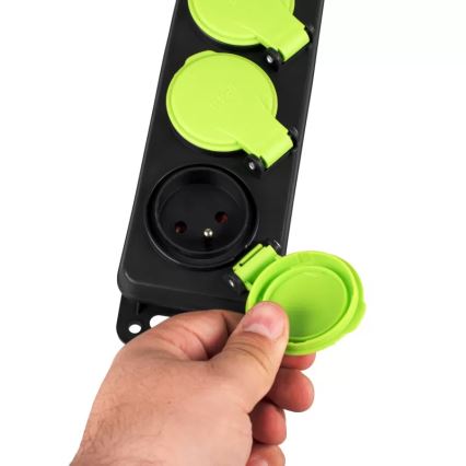 Rallonge 5 m avec interrupteur — 3 prises, IP44