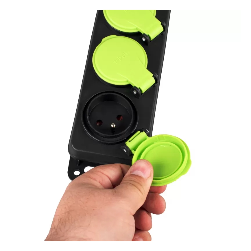 Rallonge 5 m avec interrupteur — 3 prises, IP44