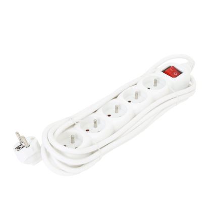 Rallonge avec interrupteur 5Z Type E 3m blanc
