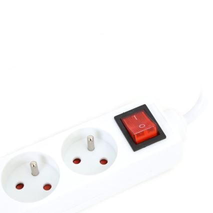 Rallonge avec interrupteur 5Z Type E 5m blanc