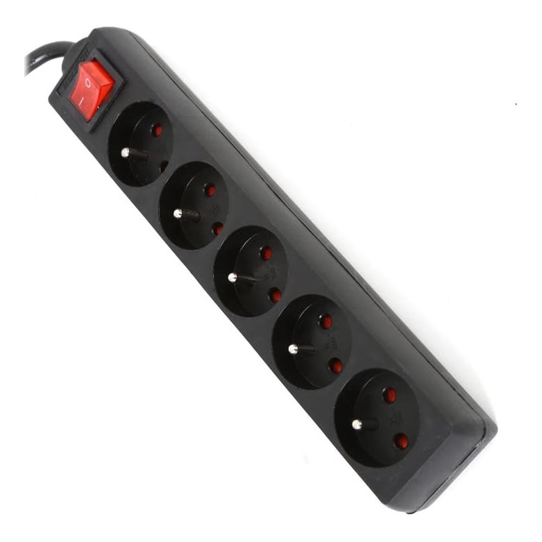 Rallonge avec interrupteur 5Z Type E 5m noir