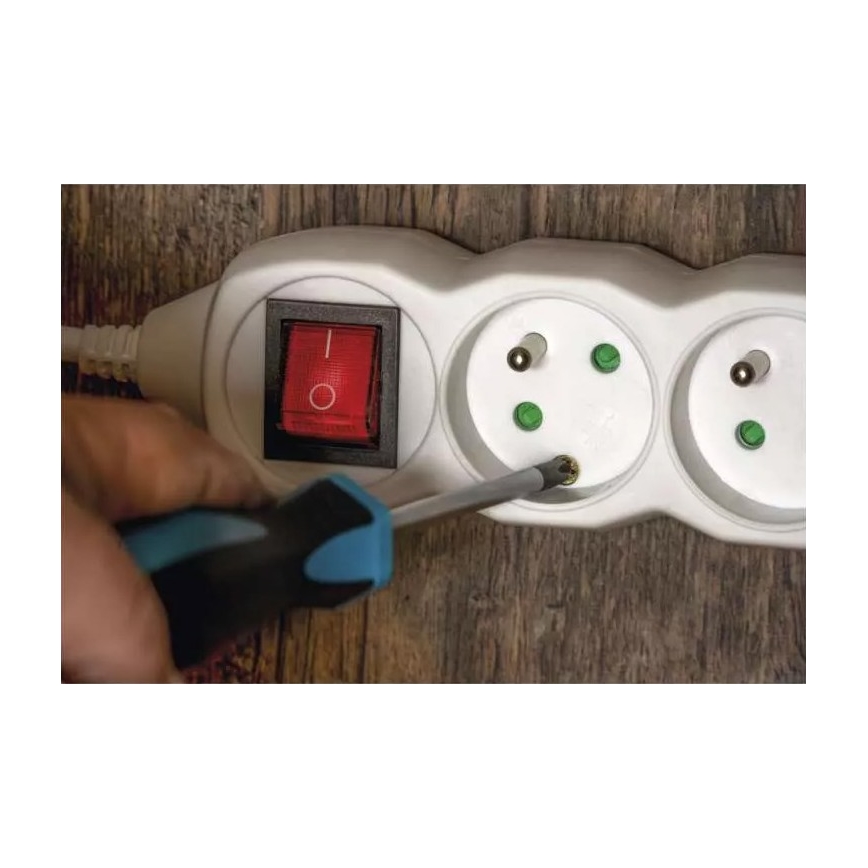 Rallonge avec un interrupteur 4Z 5m blanche