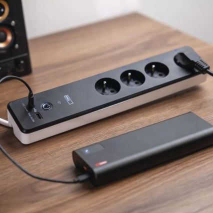 Rallonge connectée avec interrupteur GoSmart 4Z + 1xUSB-A + 1xUSB-C 2 m Wi-Fi Tuya