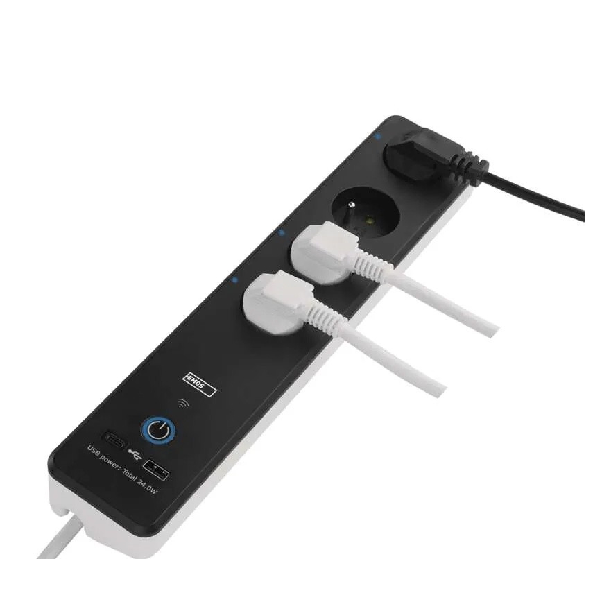 Rallonge connectée avec interrupteur GoSmart 4Z + 1xUSB-A + 1xUSB-C 2 m Wi-Fi Tuya