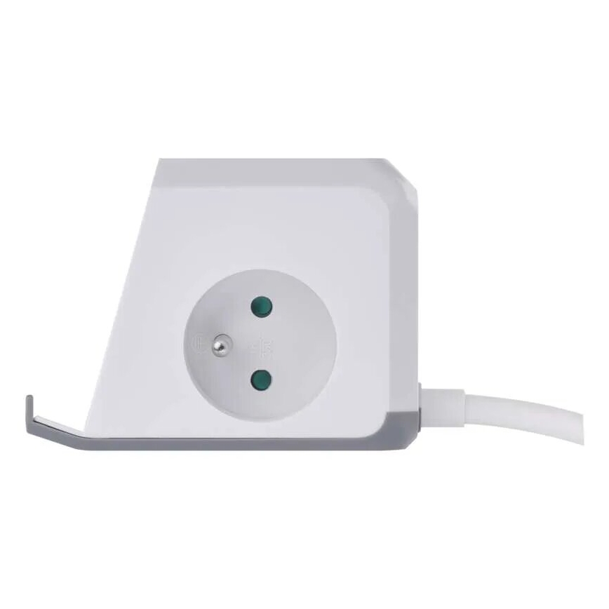 Rallonge cube avec charge sans fil QI 2Z +2xUSB-A+1xUSB-C 2m blanc