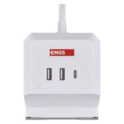 Rallonge cube avec charge sans fil QI 2Z +2xUSB-A+1xUSB-C 2m blanc