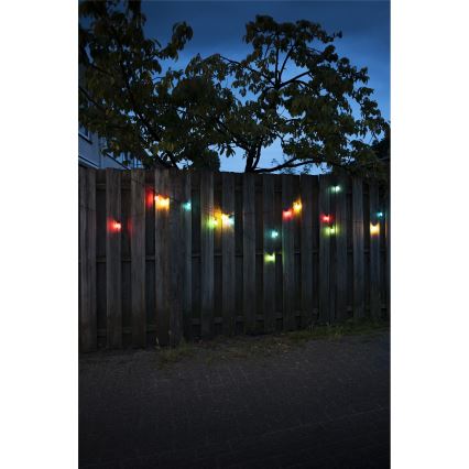 Guirlande LED d'extension pour l'extérieur CONE FILAMENT 20xE10 14 m multicolore / blanc chaud IP44, fabriquée en République tchèque