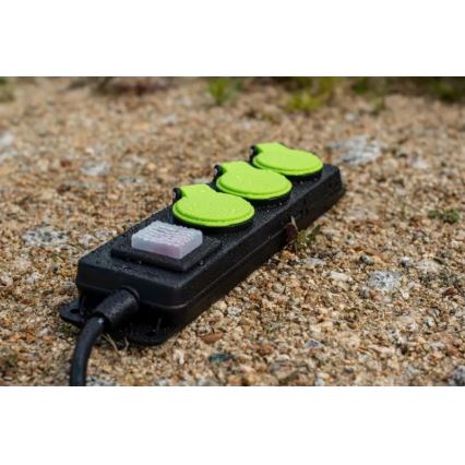 Rallonge électrique 10 m à 3 prises avec interrupteur, IP44