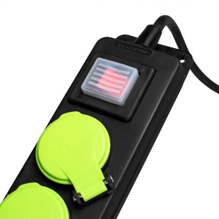 Rallonge électrique 10 m à 3 prises avec interrupteur, IP44