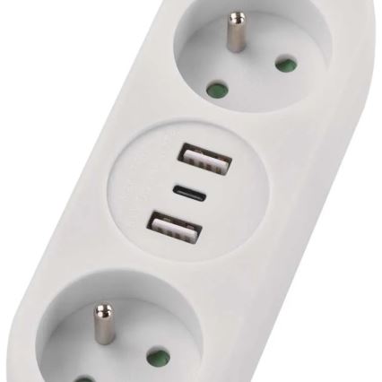 Rallonge électrique 2 prises + 2x USB-A + USB-C 1,4 m