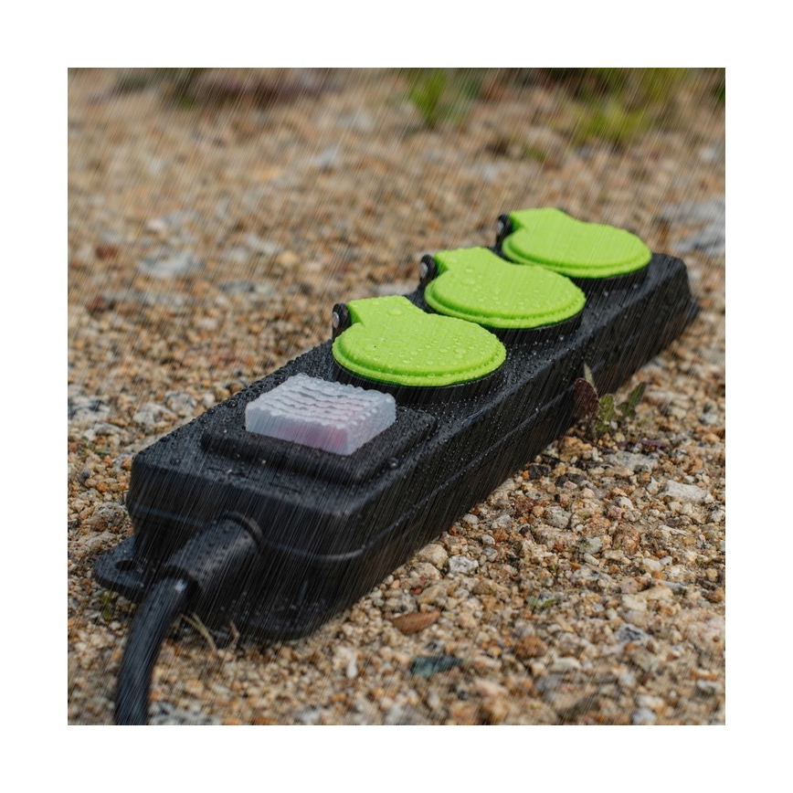 Rallonge électrique 20 m avec interrupteur — 3 prises — IP44