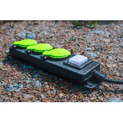 Rallonge électrique 20 m avec interrupteur — 3 prises — IP44