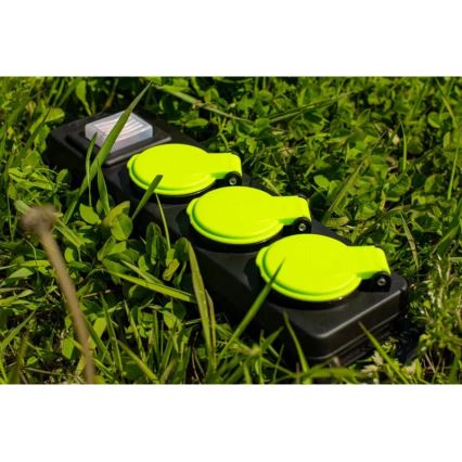 Rallonge électrique 20 m avec interrupteur — 3 prises — IP44