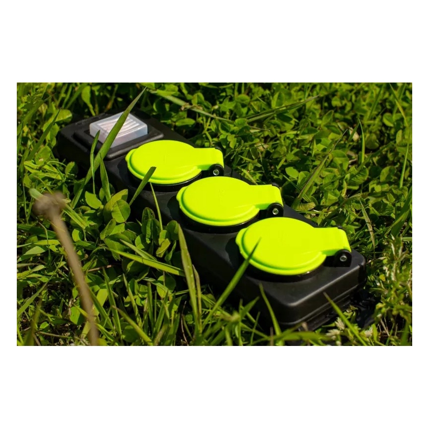 Rallonge électrique 20 m avec interrupteur — 3 prises — IP44