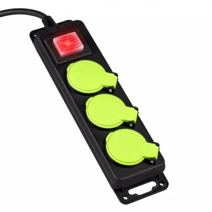 Rallonge électrique 20 m avec interrupteur — 3 prises — IP44