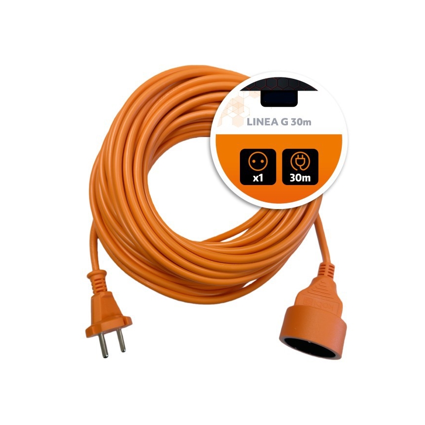 Rallonge électrique LINEA G 1 prise 30 m orange