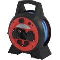 Rallonge enrouleur 3 prises 20m rouge/noir IP44