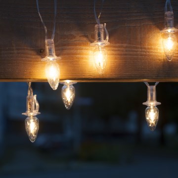 Rallonge pour guirlande LED d'extérieur CONE FILAMENT 20xE10 14m verre transparent / blanc chaud IP44, Fabriqué en République tchèque