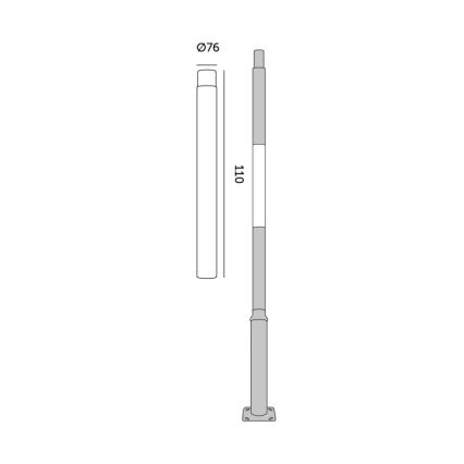 Rallonge pour mât d'éclairage extérieur BASE 1 m, noir