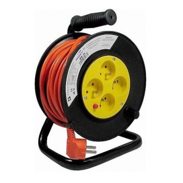 Rallonge sur enrouleur 20m noir/orange/jaune