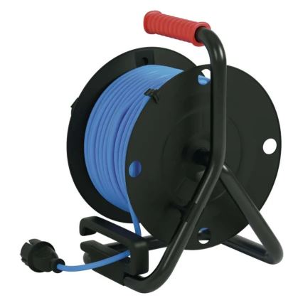 Rallonge sur enrouleur avec 4 prises 25m silicone IP44