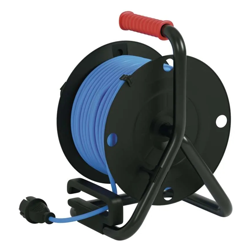 Rallonge sur enrouleur avec 4 prises 25m silicone IP44