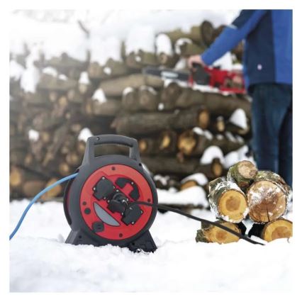 Rallonge sur tambour 3Z 20m rouge/noir IP44