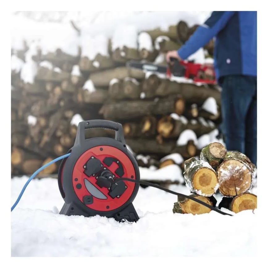 Rallonge sur tambour 3Z 20m rouge/noir IP44