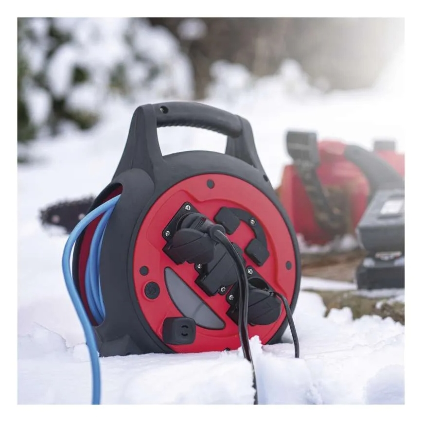 Rallonge sur tambour 3Z 20m rouge/noir IP44