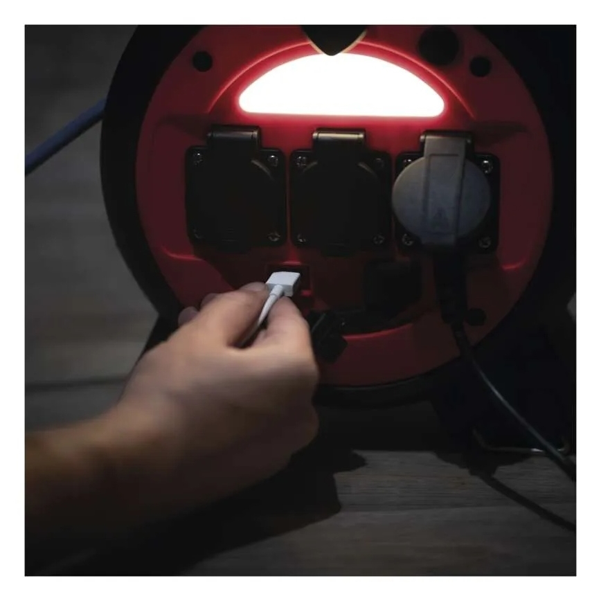 Rallonge sur tambour 3Z 20m rouge/noir IP44