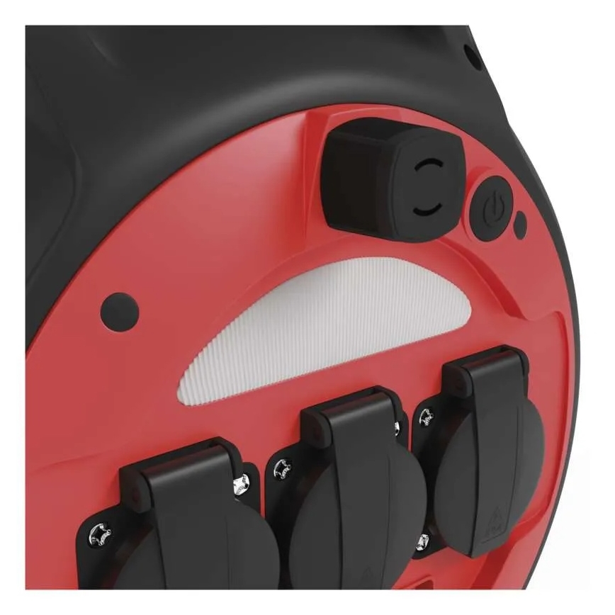 Rallonge sur tambour 3Z 20m rouge/noir IP44