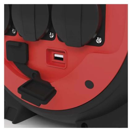 Rallonge sur tambour 3Z 20m rouge/noir IP44