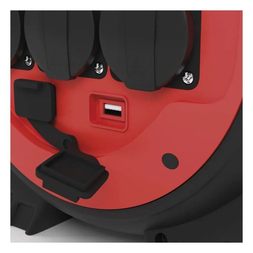 Rallonge sur tambour 3Z 20m rouge/noir IP44