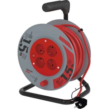 Rallonge sur tambour 4Z 15m rouge/gris