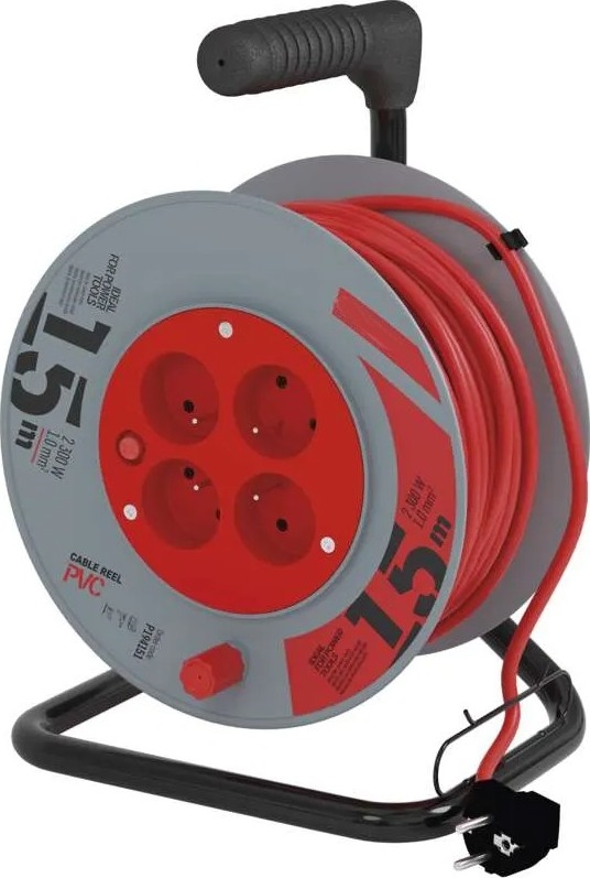 Rallonge sur tambour 4Z 15m rouge/gris