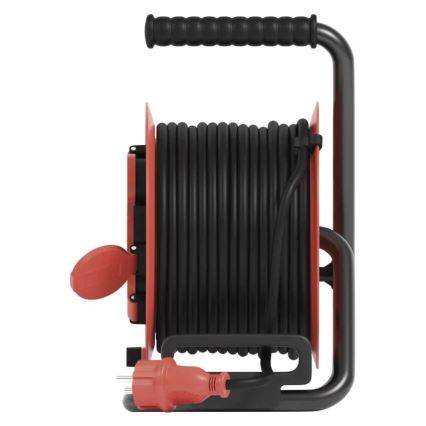 Rallonge sur tambour avec 4 prises 25m IP44 rouge