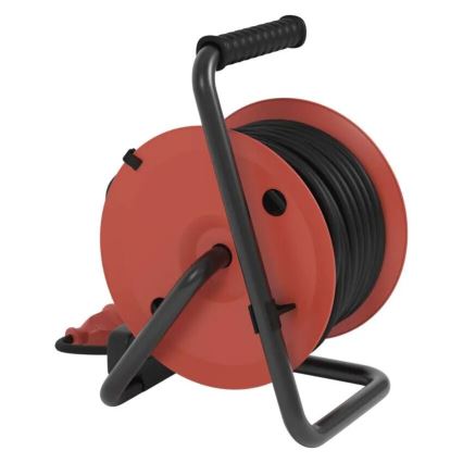 Rallonge sur tambour avec 4 prises 25m IP44 rouge